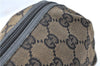Authentic GUCCI Pouch Purse GG Canvas Leather 0391117 Black J1187