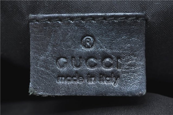 Authentic GUCCI Pouch Purse GG Canvas Leather 0391117 Black J1187