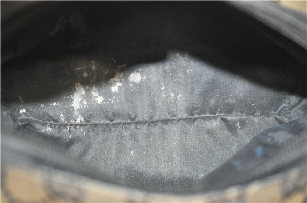 Authentic GUCCI Pouch Purse GG Canvas Leather 0391117 Black J1187