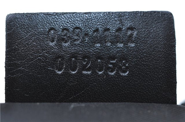 Authentic GUCCI Pouch Purse GG Canvas Leather 0391117 Black J1187