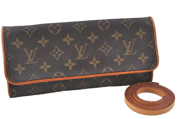 Authentic Louis Vuitton Monogram Pochette Twin GM Shoulder Bag M51852 LV J1200
