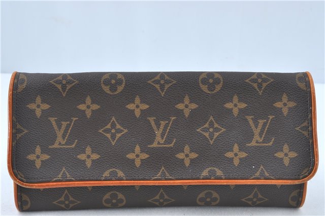 Authentic Louis Vuitton Monogram Pochette Twin GM Shoulder Bag M51852 LV J1200