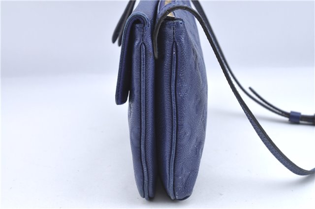 Auth Louis Vuitton Empreinte Twice Shoulder Cross Bag Navy Blue M50262 LV J1205