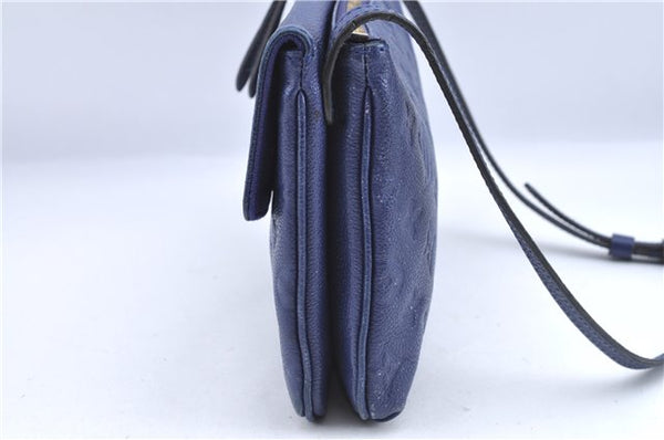 Auth Louis Vuitton Empreinte Twice Shoulder Cross Bag Navy Blue M50262 LV J1205