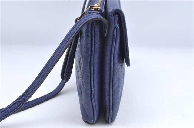 Auth Louis Vuitton Empreinte Twice Shoulder Cross Bag Navy Blue M50262 LV J1205