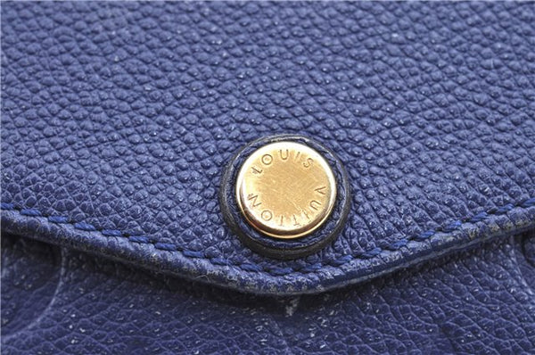 Auth Louis Vuitton Empreinte Twice Shoulder Cross Bag Navy Blue M50262 LV J1205