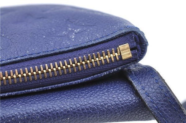 Auth Louis Vuitton Empreinte Twice Shoulder Cross Bag Navy Blue M50262 LV J1205