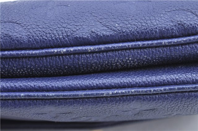 Auth Louis Vuitton Empreinte Twice Shoulder Cross Bag Navy Blue M50262 LV J1205