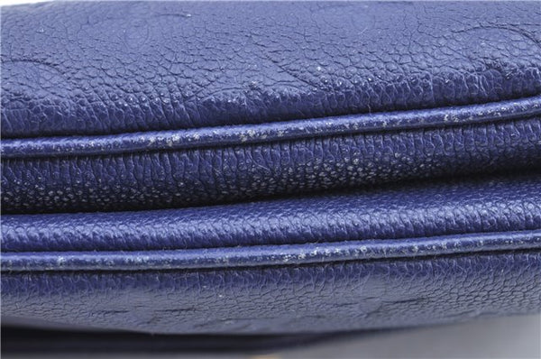 Auth Louis Vuitton Empreinte Twice Shoulder Cross Bag Navy Blue M50262 LV J1205