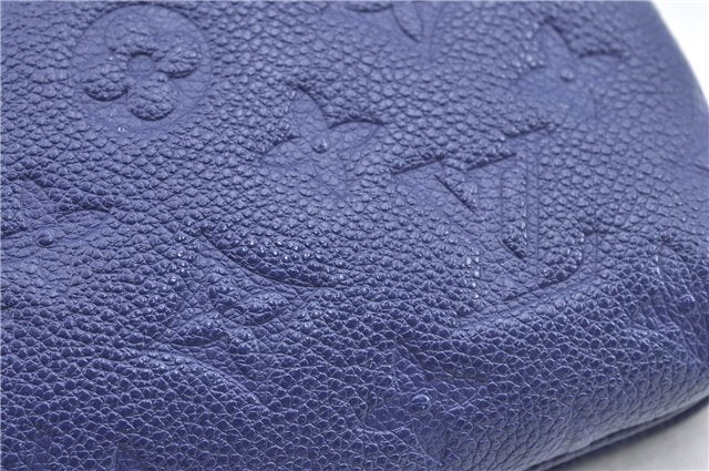 Auth Louis Vuitton Empreinte Twice Shoulder Cross Bag Navy Blue M50262 LV J1205