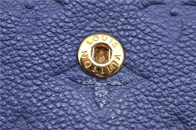 Auth Louis Vuitton Empreinte Twice Shoulder Cross Bag Navy Blue M50262 LV J1205