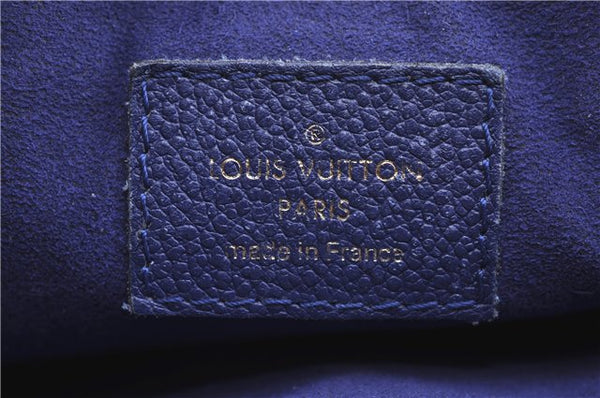 Auth Louis Vuitton Empreinte Twice Shoulder Cross Bag Navy Blue M50262 LV J1205