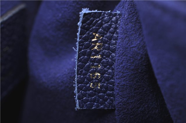 Auth Louis Vuitton Empreinte Twice Shoulder Cross Bag Navy Blue M50262 LV J1205