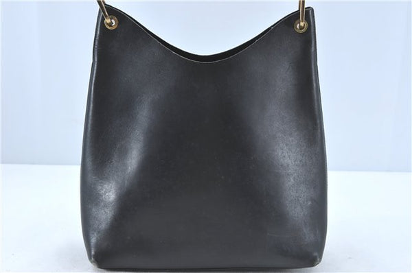 Authentic GUCCI Bamboo Shoulder Hand Bag Purse Leather Black J1211