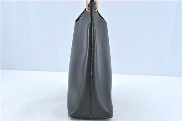 Authentic GUCCI Bamboo Shoulder Hand Bag Purse Leather Black J1211