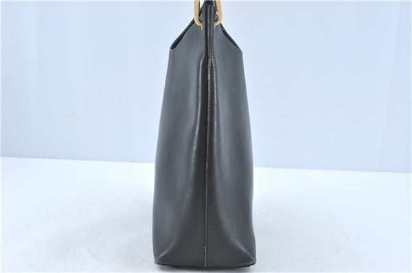 Authentic GUCCI Bamboo Shoulder Hand Bag Purse Leather Black J1211