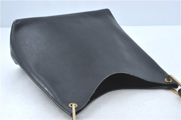 Authentic GUCCI Bamboo Shoulder Hand Bag Purse Leather Black J1211