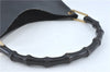 Authentic GUCCI Bamboo Shoulder Hand Bag Purse Leather Black J1211