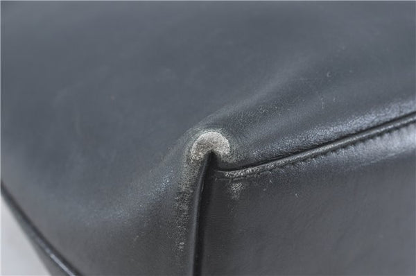 Authentic GUCCI Bamboo Shoulder Hand Bag Purse Leather Black J1211