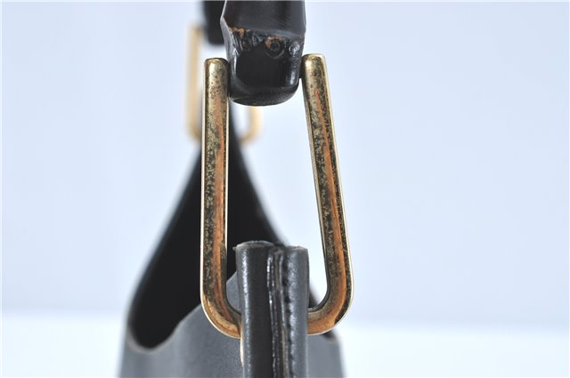 Authentic GUCCI Bamboo Shoulder Hand Bag Purse Leather Black J1211