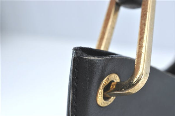 Authentic GUCCI Bamboo Shoulder Hand Bag Purse Leather Black J1211