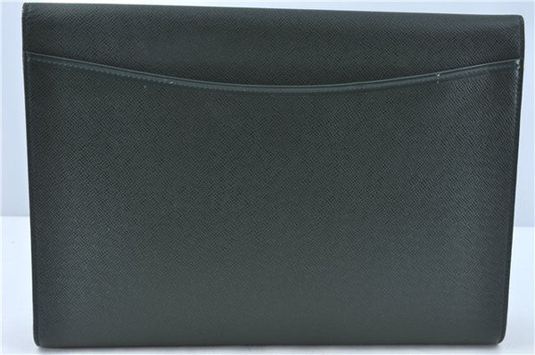 Auth Louis Vuitton Taiga Volga Document case Clutch Bag Green M30204 LV J1223