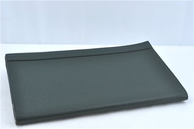 Auth Louis Vuitton Taiga Volga Document case Clutch Bag Green M30204 LV J1223