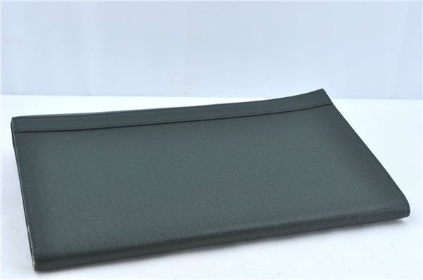 Auth Louis Vuitton Taiga Volga Document case Clutch Bag Green M30204 LV J1223
