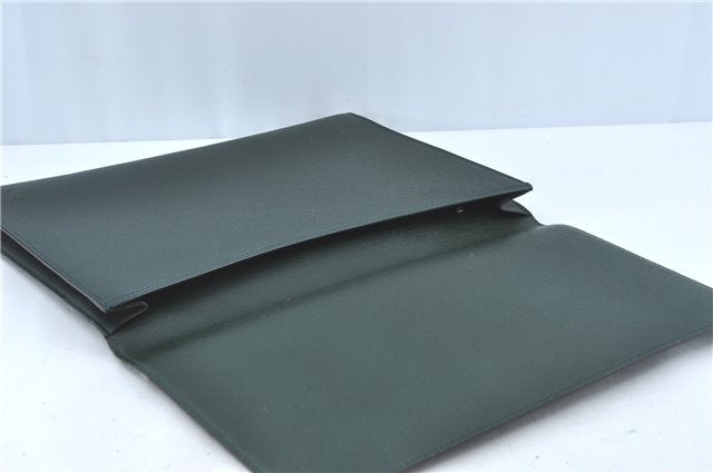 Auth Louis Vuitton Taiga Volga Document case Clutch Bag Green M30204 LV J1223