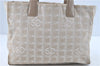 Authentic CHANEL New Travel Line Shoulder Tote Bag Nylon Leather Beige J1224