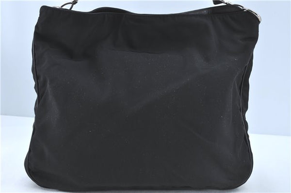 Authentic GUCCI Bamboo 2Way Shoulder Hand Bag Nylon Leather 0011577 Black J1242