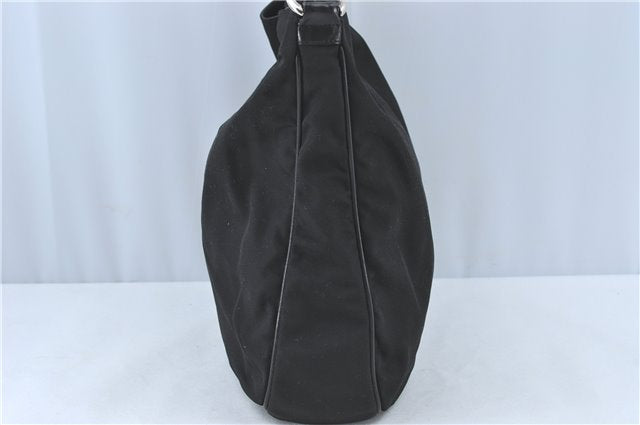 Authentic GUCCI Bamboo 2Way Shoulder Hand Bag Nylon Leather 0011577 Black J1242