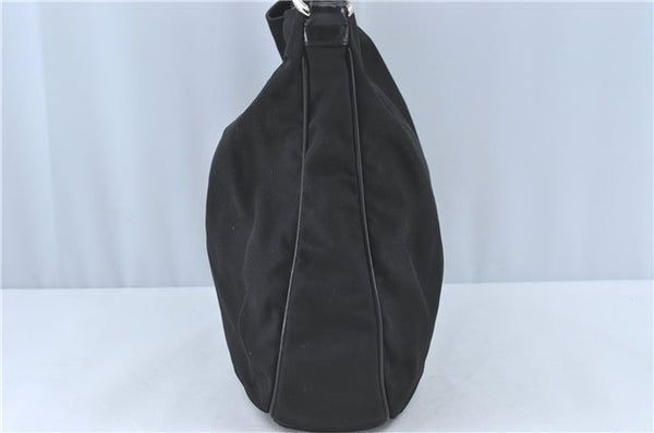 Authentic GUCCI Bamboo 2Way Shoulder Hand Bag Nylon Leather 0011577 Black J1242