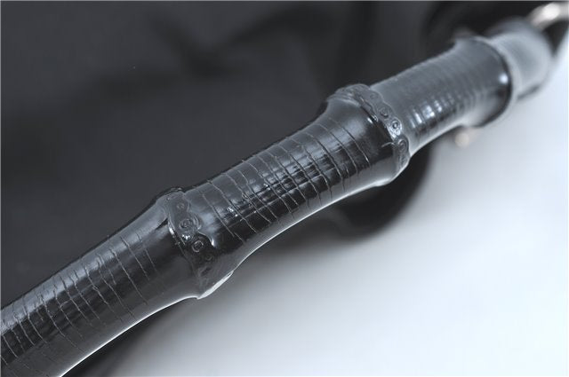 Authentic GUCCI Bamboo 2Way Shoulder Hand Bag Nylon Leather 0011577 Black J1242