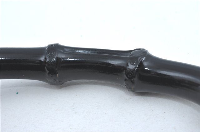 Authentic GUCCI Bamboo 2Way Shoulder Hand Bag Nylon Leather 0011577 Black J1242