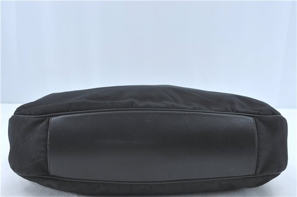 Authentic GUCCI Bamboo 2Way Shoulder Hand Bag Nylon Leather 0011577 Black J1242