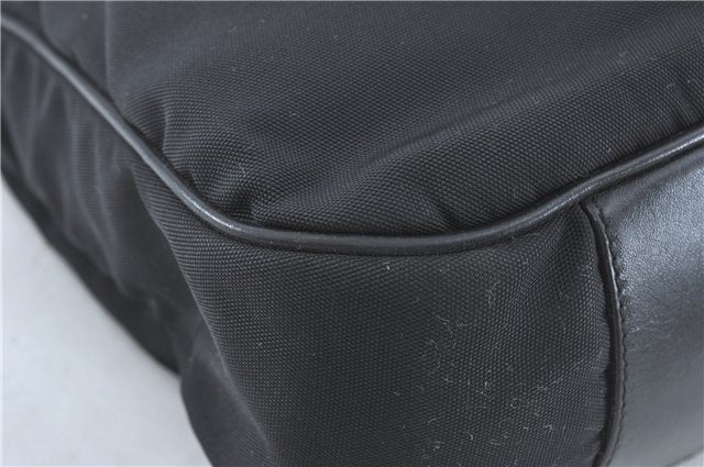 Authentic GUCCI Bamboo 2Way Shoulder Hand Bag Nylon Leather 0011577 Black J1242