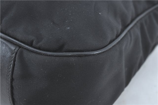 Authentic GUCCI Bamboo 2Way Shoulder Hand Bag Nylon Leather 0011577 Black J1242