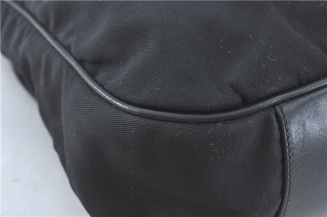 Authentic GUCCI Bamboo 2Way Shoulder Hand Bag Nylon Leather 0011577 Black J1242