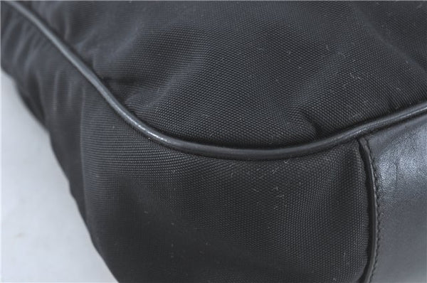 Authentic GUCCI Bamboo 2Way Shoulder Hand Bag Nylon Leather 0011577 Black J1242