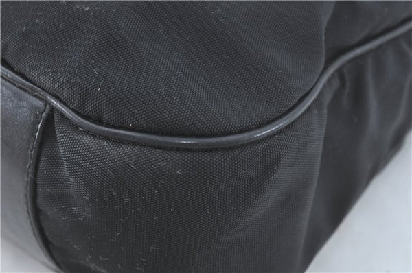 Authentic GUCCI Bamboo 2Way Shoulder Hand Bag Nylon Leather 0011577 Black J1242