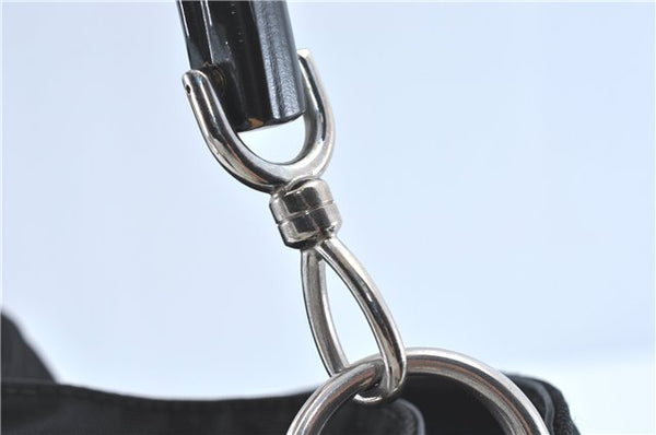 Authentic GUCCI Bamboo 2Way Shoulder Hand Bag Nylon Leather 0011577 Black J1242