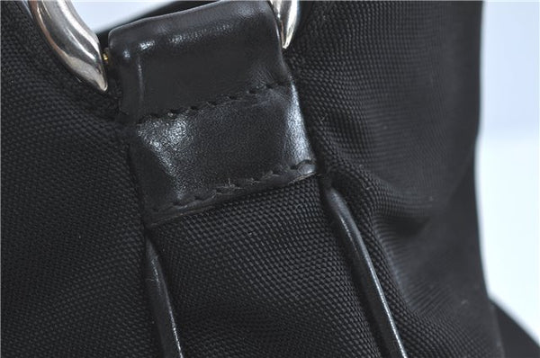 Authentic GUCCI Bamboo 2Way Shoulder Hand Bag Nylon Leather 0011577 Black J1242