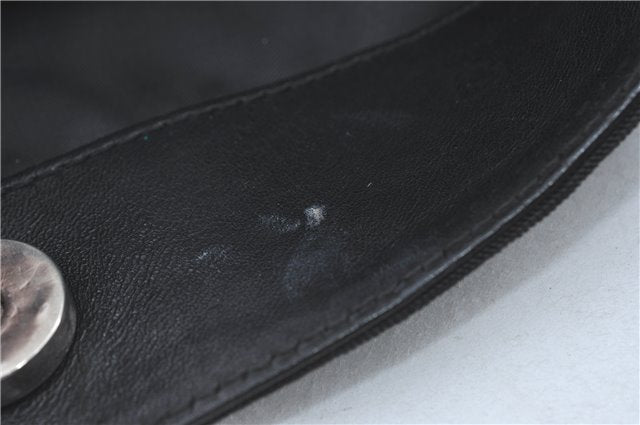 Authentic GUCCI Bamboo 2Way Shoulder Hand Bag Nylon Leather 0011577 Black J1242