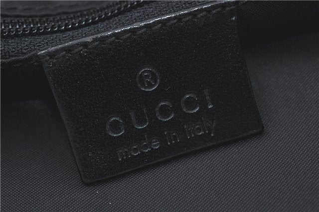Authentic GUCCI Bamboo 2Way Shoulder Hand Bag Nylon Leather 0011577 Black J1242