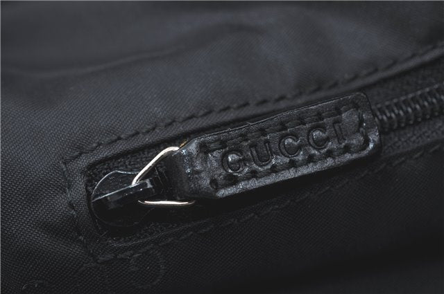 Authentic GUCCI Bamboo 2Way Shoulder Hand Bag Nylon Leather 0011577 Black J1242