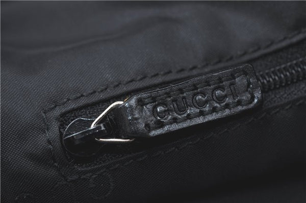 Authentic GUCCI Bamboo 2Way Shoulder Hand Bag Nylon Leather 0011577 Black J1242