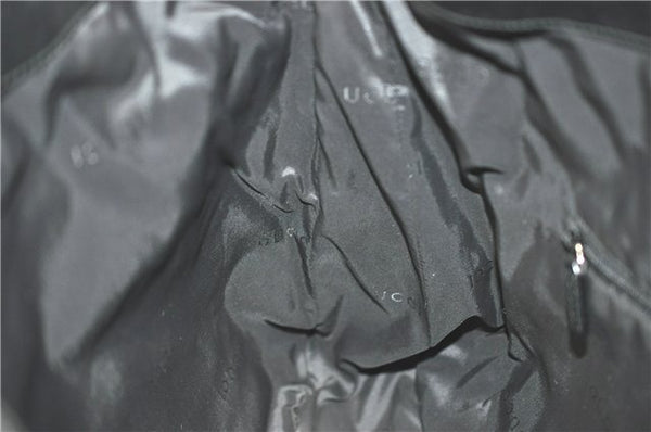 Authentic GUCCI Bamboo 2Way Shoulder Hand Bag Nylon Leather 0011577 Black J1242