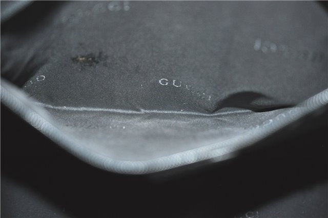 Authentic GUCCI Bamboo 2Way Shoulder Hand Bag Nylon Leather 0011577 Black J1242