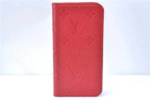 Authentic Louis Vuitton Empreinte Folio iPhone X XS Case Red M63588 LV J1244